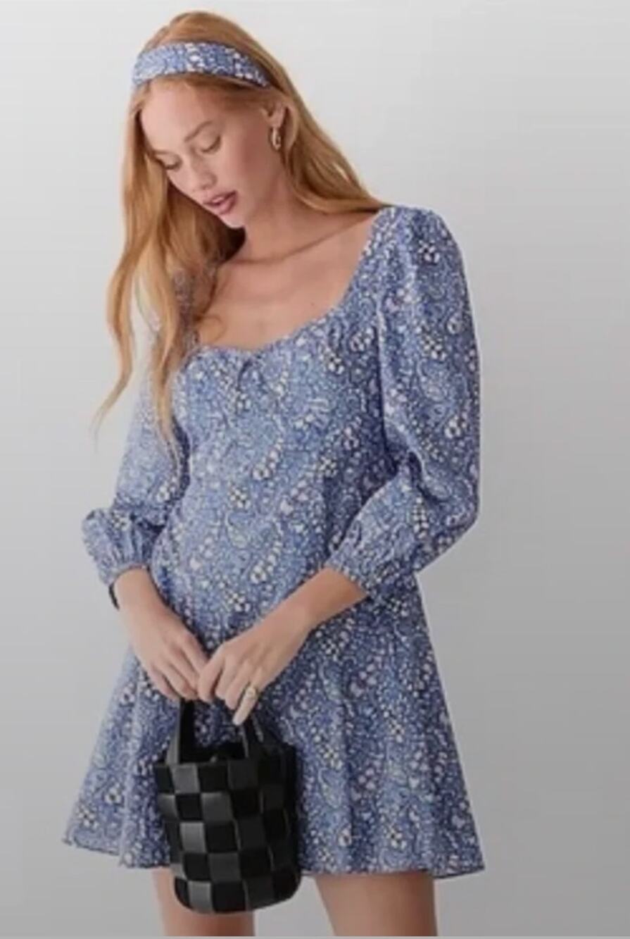 J. Crew x Liberty Mini Dress in Blue Floral Cotton Poplin Size 6